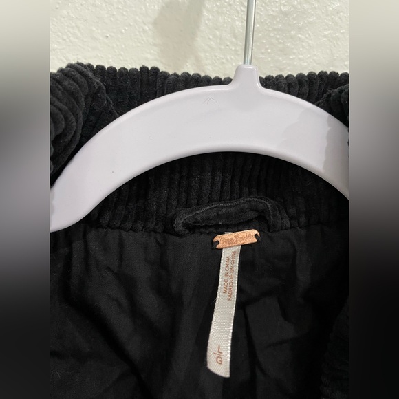 Free People Corduroy Jacket Moto Black Boho Oversized Grunge Biker - Picture 6 of 9